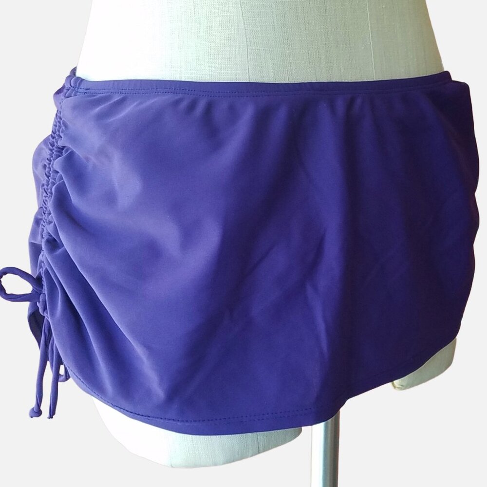 Merona Purple Shirred Mini Swim Skirt – M